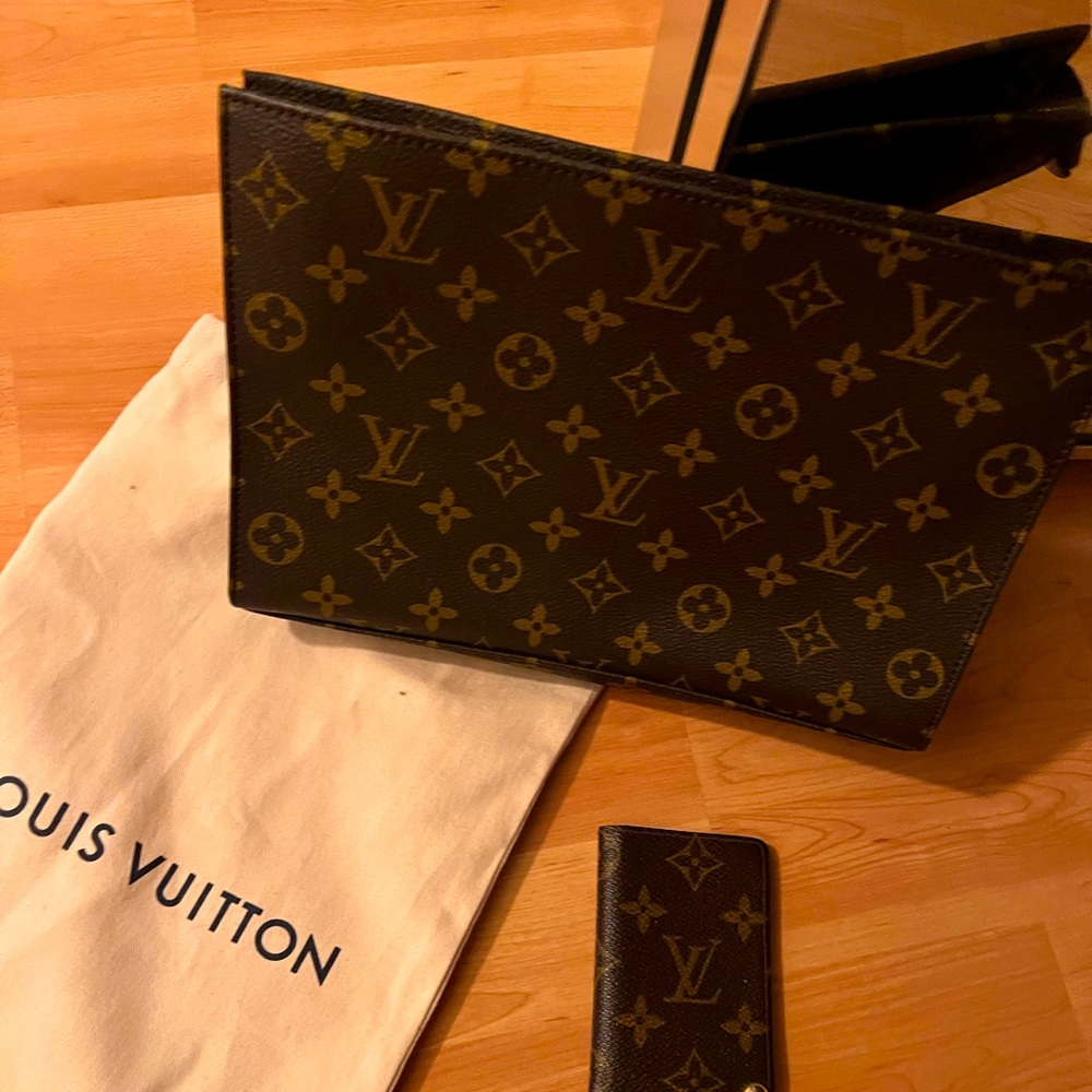 •Louis Vuitton 2019 Monogram Toilette AND LV Canvas pocket/organizer wallet